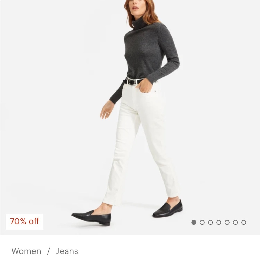 High rise straight jean white/off white